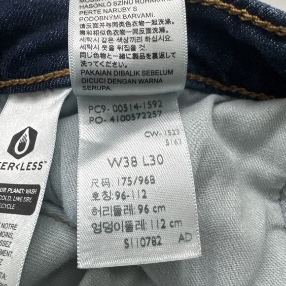 LEVI'S 514 Jeans Mens 38x30 Slim Straight Leg Dark Wash Cotton Blue Red Tab Logo - Picture 8 of 8